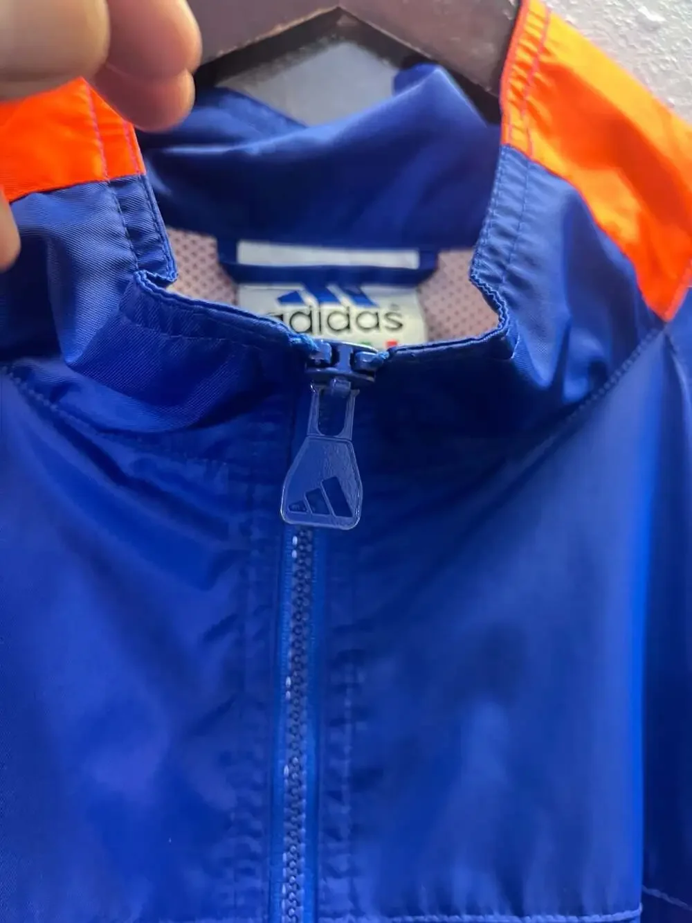 Vintage 90s Adidas Knicks Colorblock Windbreaker Jacket Size XL Blue Orange 0280
